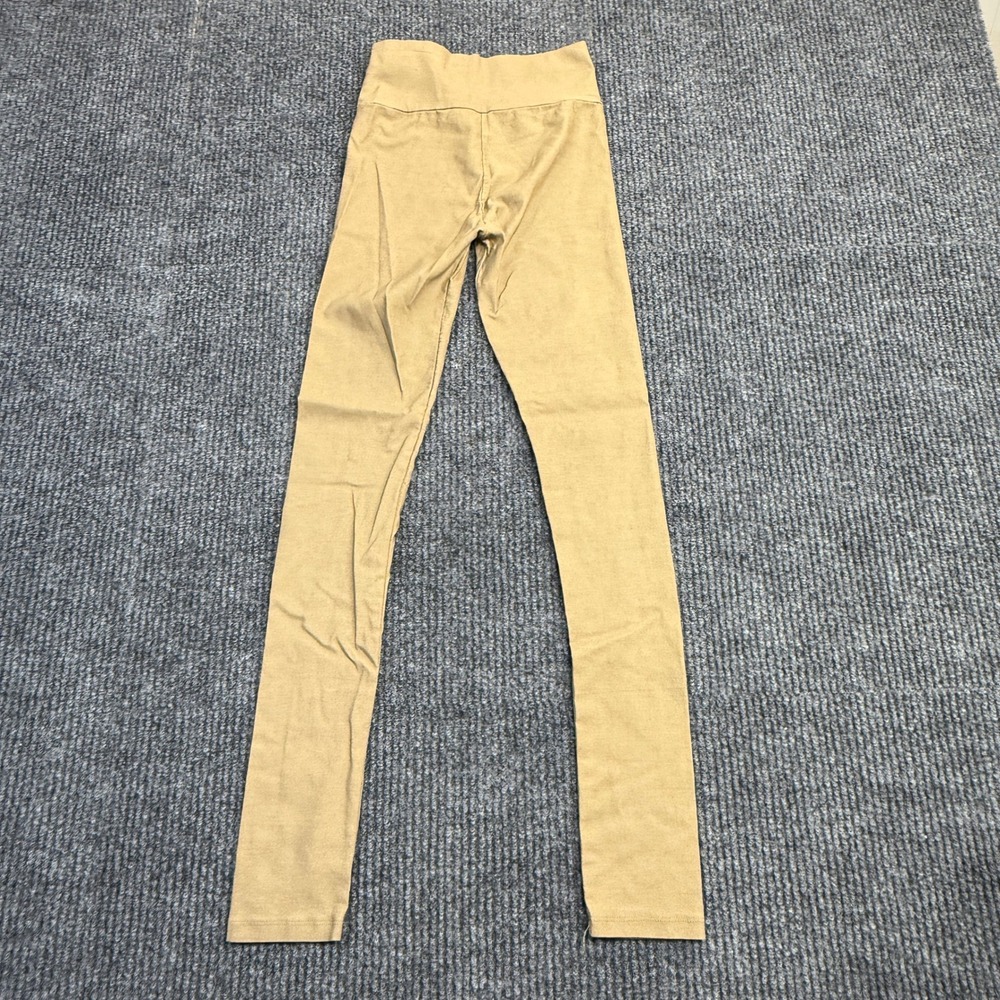 Beulah Tan Khaki High Waisted Stretch Leggings Slim Fit Pants‎ L11FP264 Size S/M